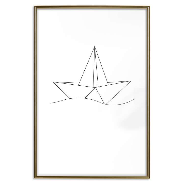 Wall Poster Paper Boat - abstract line art of boat with geometric figures 128047 additionalImage 21