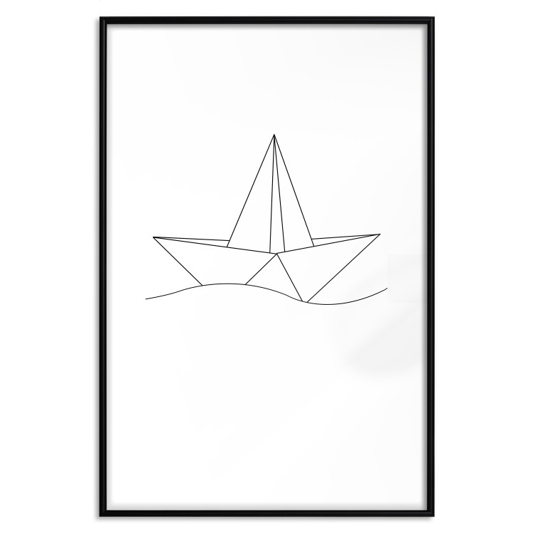 Wall Poster Paper Boat - abstract line art of boat with geometric figures 128047 additionalImage 18