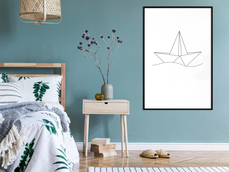 Wall Poster Paper Boat - abstract line art of boat with geometric figures 128047 additionalImage 4