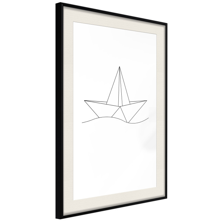 Wall Poster Paper Boat - abstract line art of boat with geometric figures 128047 additionalImage 2