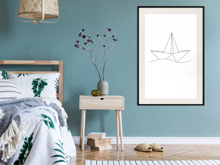 Wall Poster Paper Boat - abstract line art of boat with geometric figures 128047 additionalImage 24