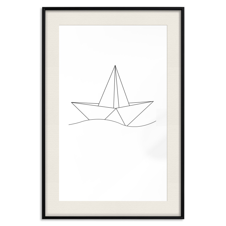 Wall Poster Paper Boat - abstract line art of boat with geometric figures 128047 additionalImage 19
