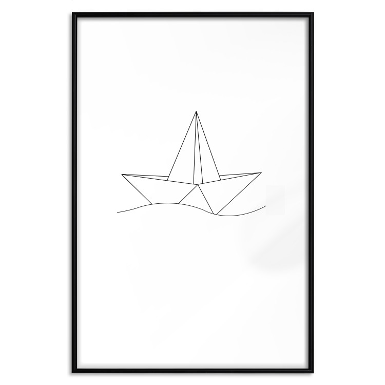 Wall Poster Paper Boat - abstract line art of boat with geometric figures 128047 additionalImage 15