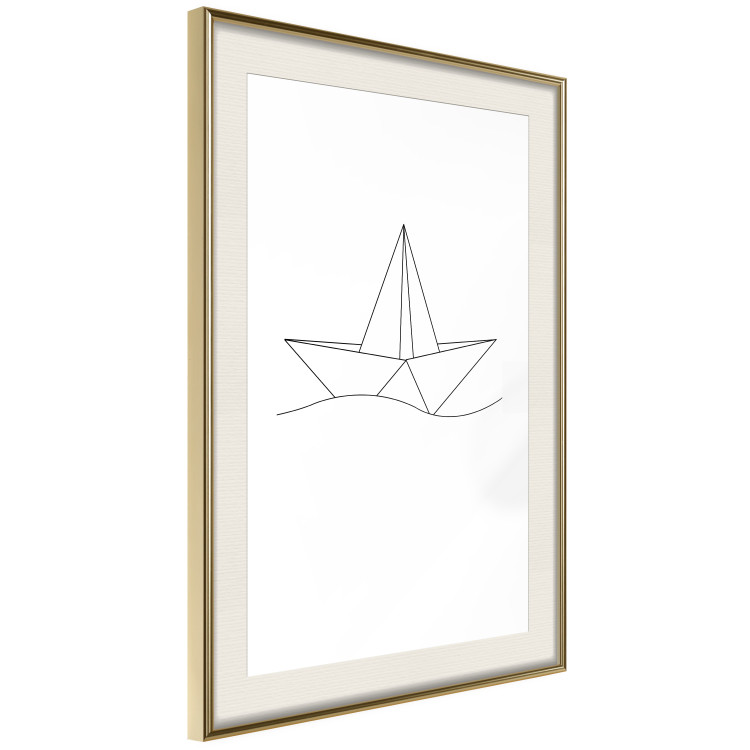 Wall Poster Paper Boat - abstract line art of boat with geometric figures 128047 additionalImage 3
