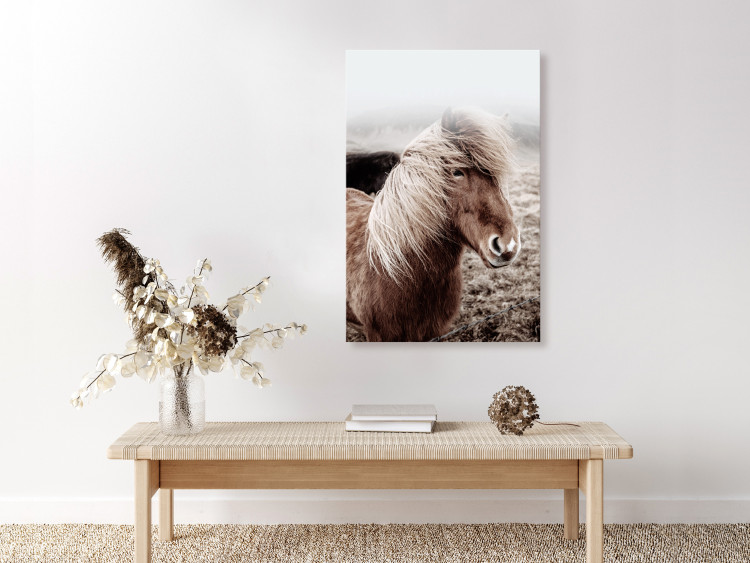 Canvas Print Against the Wind (1-piece) Vertical - horse in a portrait photograph 130247 additionalImage 3