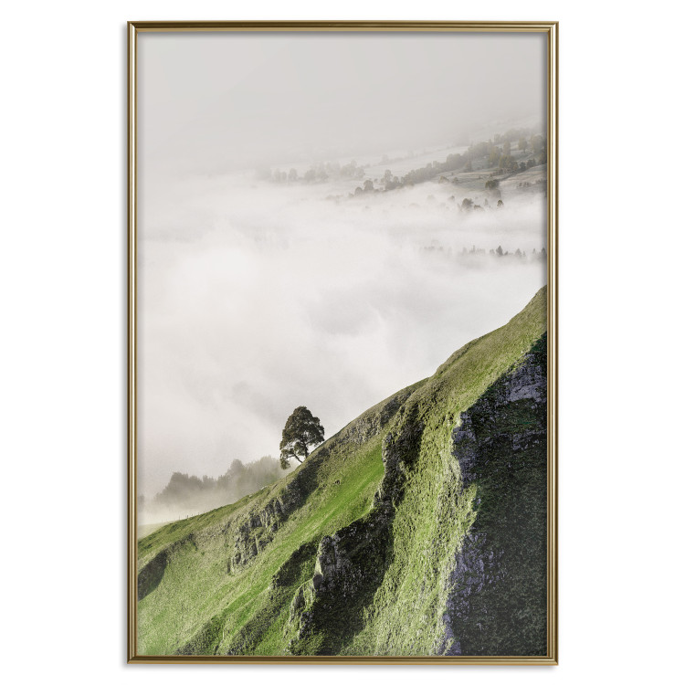 Poster Tree Above the Clouds - mountain landscape of a cliff and trees above the clouds 130347 additionalImage 17