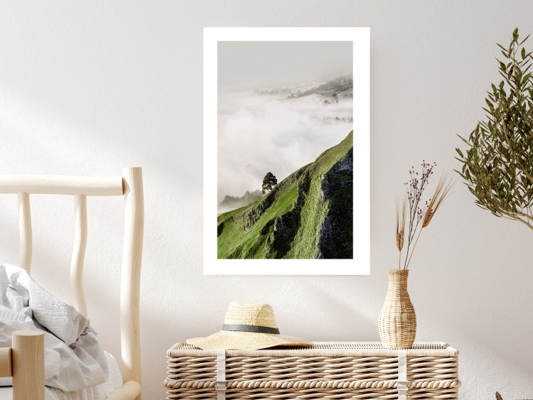 Poster Tree Above the Clouds - mountain landscape of a cliff and trees above the clouds 130347 additionalImage 5