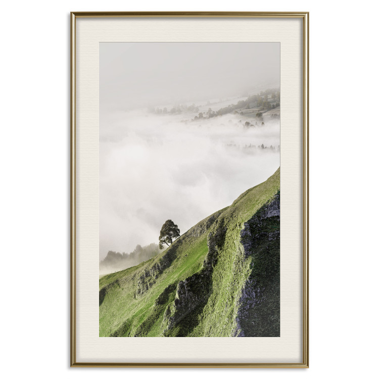 Poster Tree Above the Clouds - mountain landscape of a cliff and trees above the clouds 130347 additionalImage 20