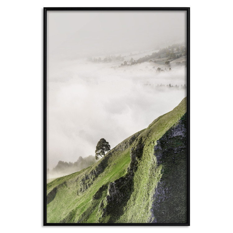 Poster Tree Above the Clouds - mountain landscape of a cliff and trees above the clouds 130347 additionalImage 16