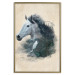 Poster Messenger of Freedom - gray horse surrounded by nature on a beige texture 130447 additionalThumb 21