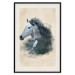 Poster Messenger of Freedom - gray horse surrounded by nature on a beige texture 130447 additionalThumb 19