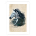 Poster Messenger of Freedom - gray horse surrounded by nature on a beige texture 130447 additionalThumb 19