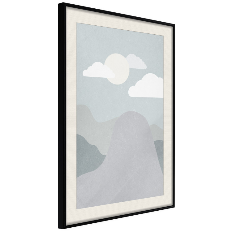 Poster Mountain Adventure - mountain landscape with sky and cloud in gray tones 130547 additionalImage 8