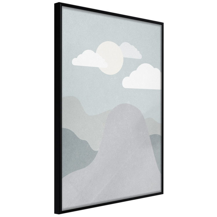 Poster Mountain Adventure - mountain landscape with sky and cloud in gray tones 130547 additionalImage 11