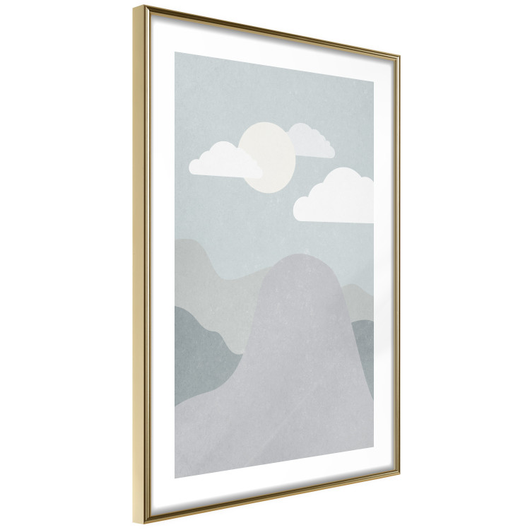 Poster Mountain Adventure - mountain landscape with sky and cloud in gray tones 130547 additionalImage 9