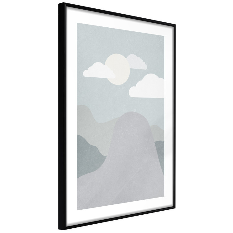 Poster Mountain Adventure - mountain landscape with sky and cloud in gray tones 130547 additionalImage 12