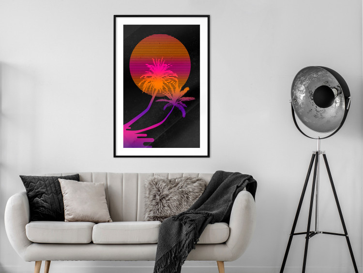 Poster Palm at Sunrise - landscape of the sun and palm trees in an abstract motif 131847 additionalImage 18