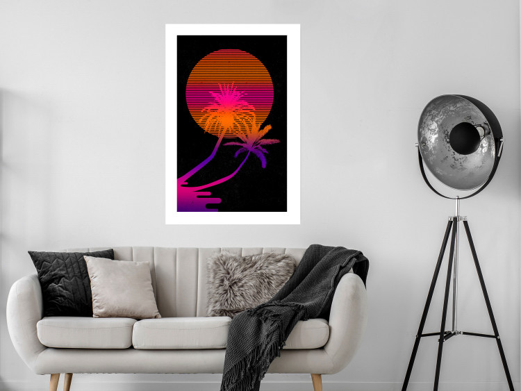 Poster Palm at Sunrise - landscape of the sun and palm trees in an abstract motif 131847 additionalImage 3