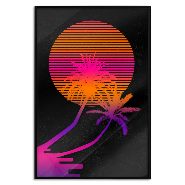 Poster Palm at Sunrise - landscape of the sun and palm trees in an abstract motif 131847 additionalImage 16