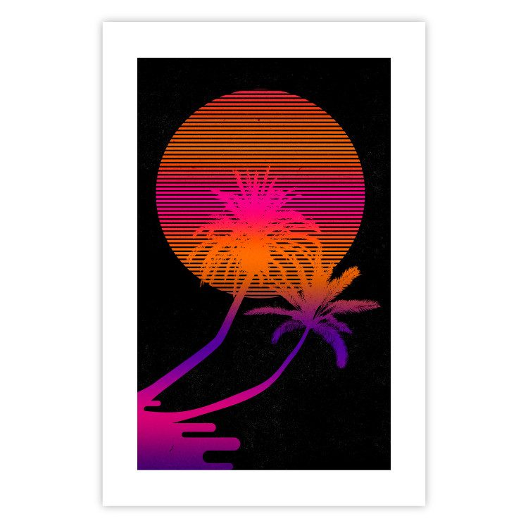Poster Palm at Sunrise - landscape of the sun and palm trees in an abstract motif 131847 additionalImage 19