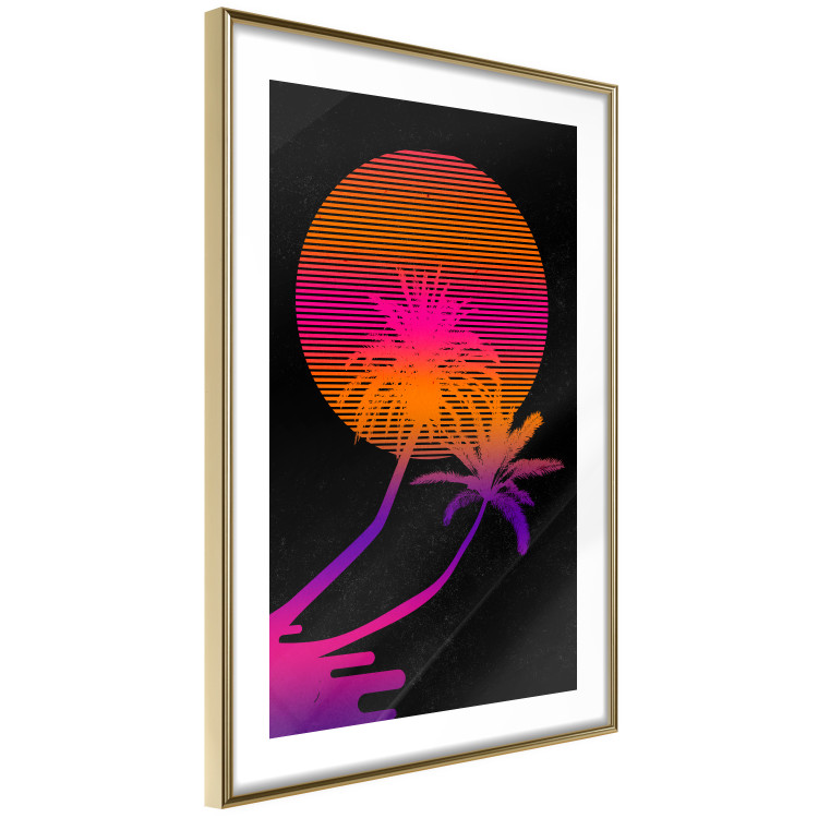 Poster Palm at Sunrise - landscape of the sun and palm trees in an abstract motif 131847 additionalImage 7