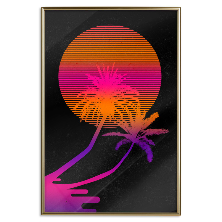 Poster Palm at Sunrise - landscape of the sun and palm trees in an abstract motif 131847 additionalImage 17