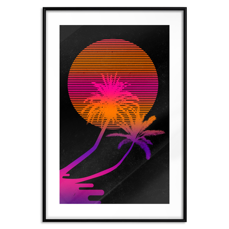 Poster Palm at Sunrise - landscape of the sun and palm trees in an abstract motif 131847 additionalImage 15