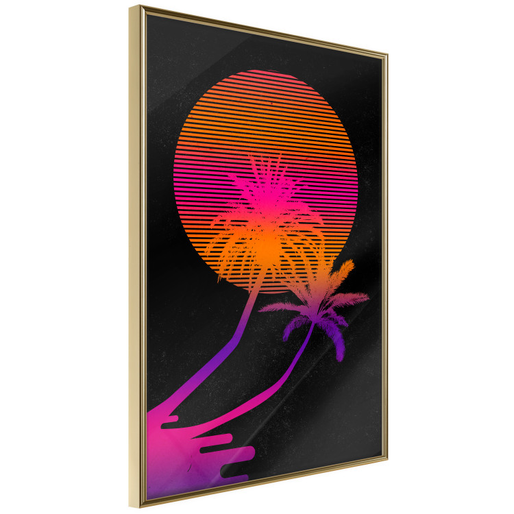 Poster Palm at Sunrise - landscape of the sun and palm trees in an abstract motif 131847 additionalImage 12