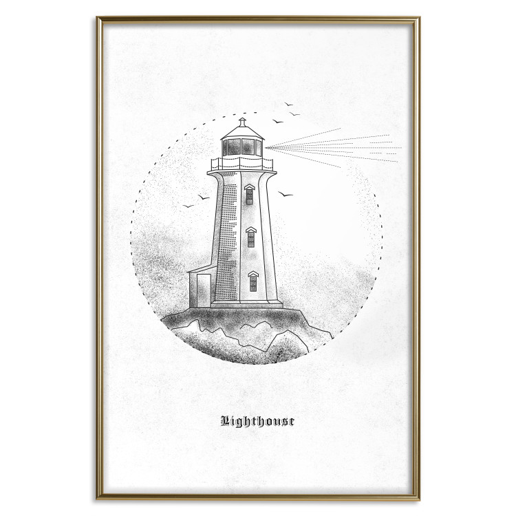 Wall Poster Black and White Lighthouse - black and white lighthouse on a white background 131947 additionalImage 27