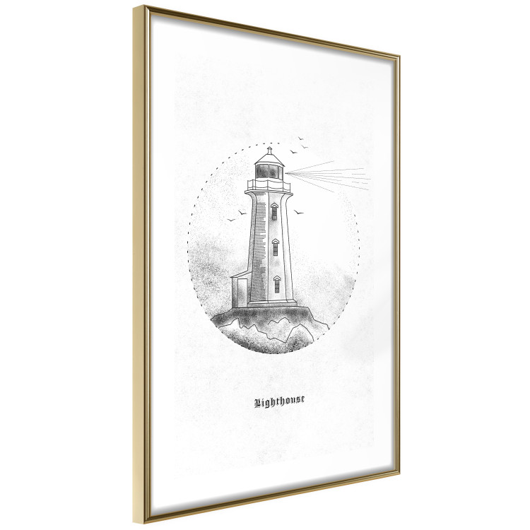 Wall Poster Black and White Lighthouse - black and white lighthouse on a white background 131947 additionalImage 9