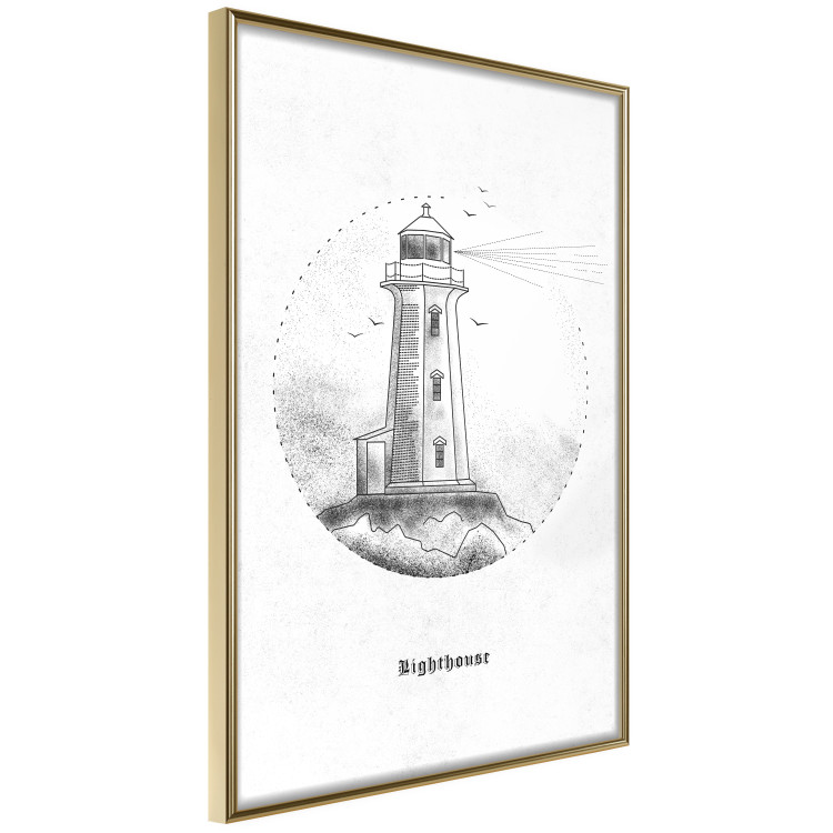 Wall Poster Black and White Lighthouse - black and white lighthouse on a white background 131947 additionalImage 14
