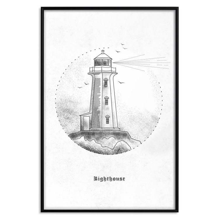 Wall Poster Black and White Lighthouse - black and white lighthouse on a white background 131947 additionalImage 26