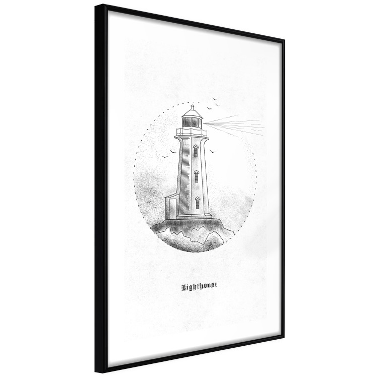 Wall Poster Black and White Lighthouse - black and white lighthouse on a white background 131947 additionalImage 8