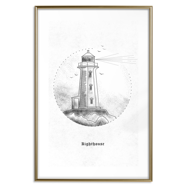 Wall Poster Black and White Lighthouse - black and white lighthouse on a white background 131947 additionalImage 20