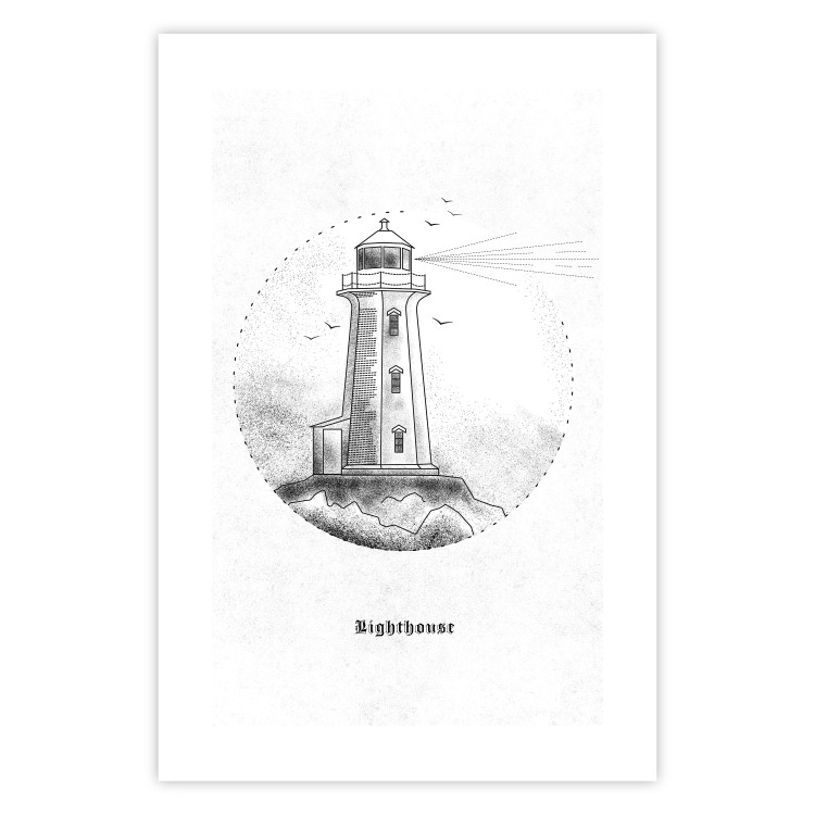 Wall Poster Black and White Lighthouse - black and white lighthouse on a white background 131947 additionalImage 25