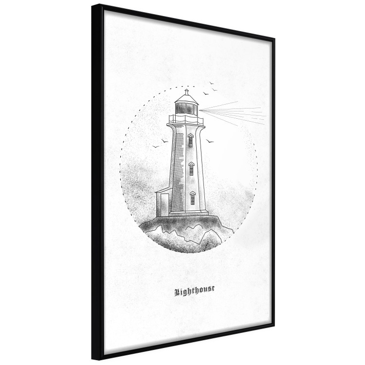 Wall Poster Black and White Lighthouse - black and white lighthouse on a white background 131947 additionalImage 13