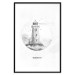 Wall Poster Black and White Lighthouse - black and white lighthouse on a white background 131947 additionalThumb 19