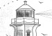Wall Poster Black and White Lighthouse - black and white lighthouse on a white background 131947 additionalThumb 12