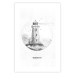 Wall Poster Black and White Lighthouse - black and white lighthouse on a white background 131947 additionalThumb 25