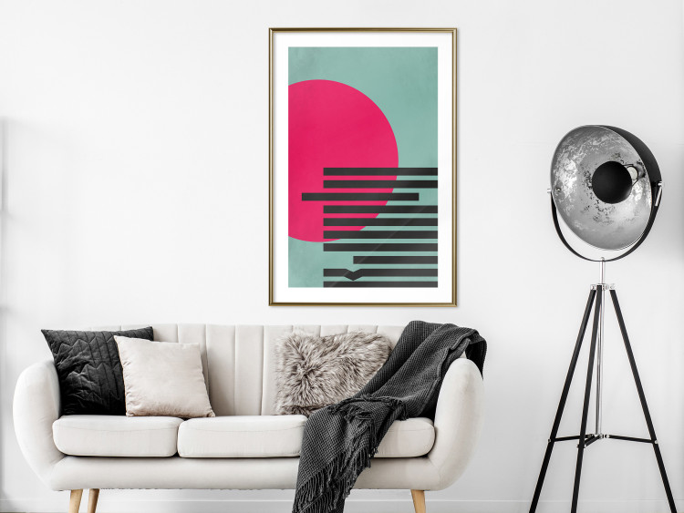 Wall Poster Pink Sun - colorful geometric figures in an abstract motif 134447 additionalImage 13