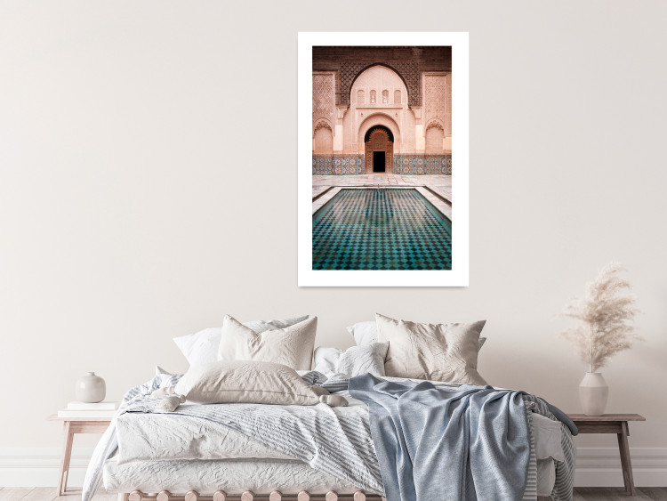 Poster Blue Refreshment - blue tiles on the floor against the backdrop of architecture 134747 additionalImage 14