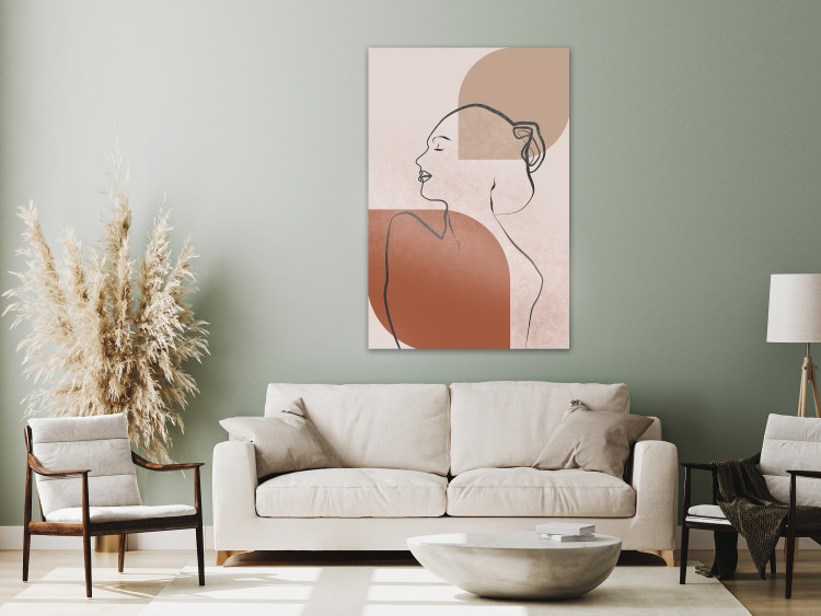 Canvas Linear feminine act - abstract, minimalist portrait 135647 additionalImage 3