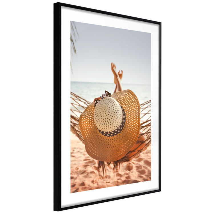 Wall Poster Beach Hammock - summer landscape with a resting woman against the sea 136047 additionalImage 4