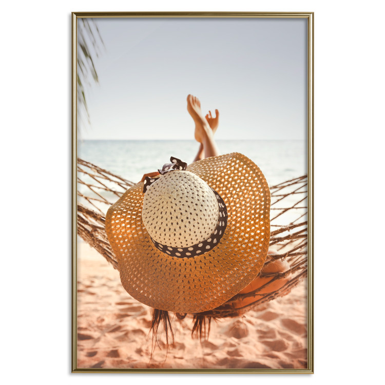 Wall Poster Beach Hammock - summer landscape with a resting woman against the sea 136047 additionalImage 10