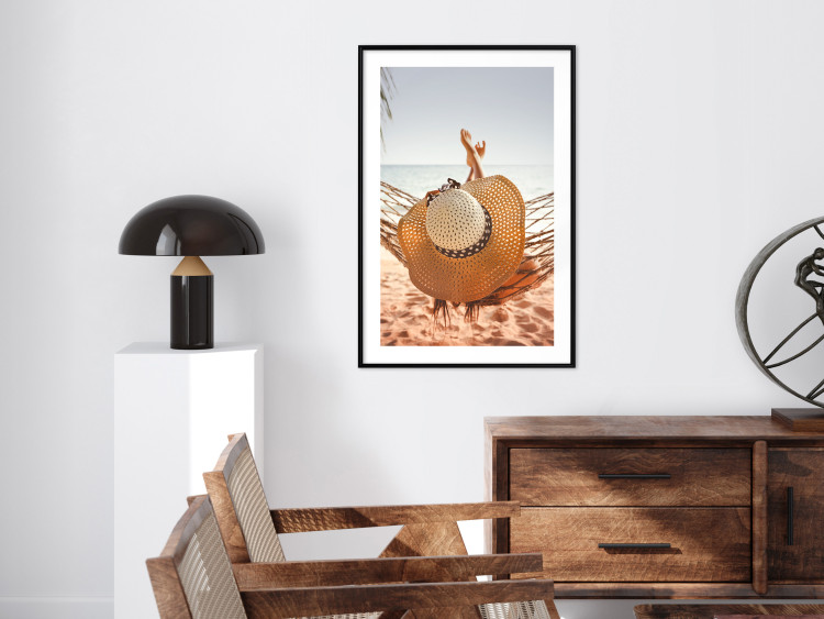 Wall Poster Beach Hammock - summer landscape with a resting woman against the sea 136047 additionalImage 17