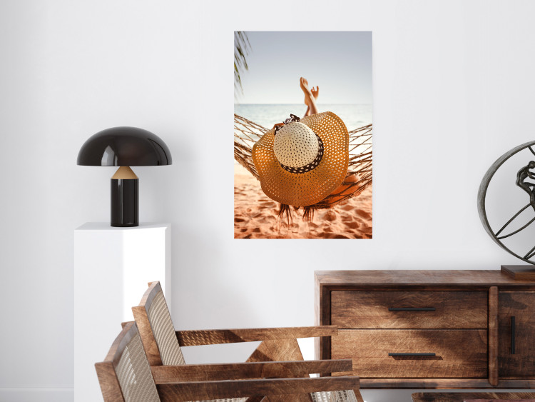 Wall Poster Beach Hammock - summer landscape with a resting woman against the sea 136047 additionalImage 15