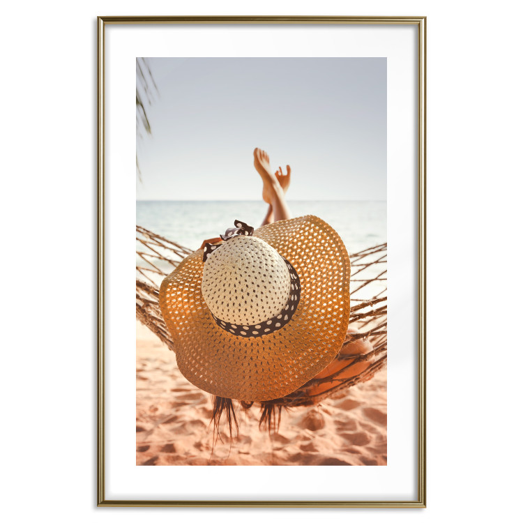 Wall Poster Beach Hammock - summer landscape with a resting woman against the sea 136047 additionalImage 19