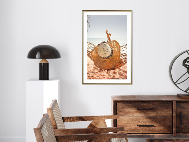 Wall Poster Beach Hammock - summer landscape with a resting woman against the sea 136047 additionalImage 16