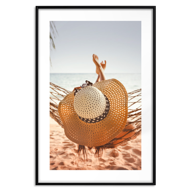 Wall Poster Beach Hammock - summer landscape with a resting woman against the sea 136047 additionalImage 20