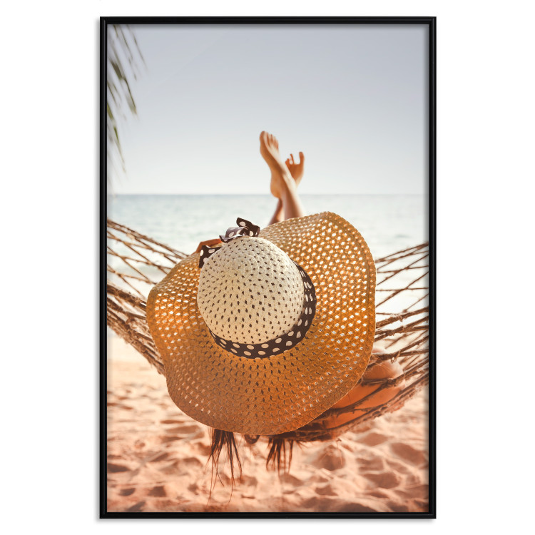 Wall Poster Beach Hammock - summer landscape with a resting woman against the sea 136047 additionalImage 18